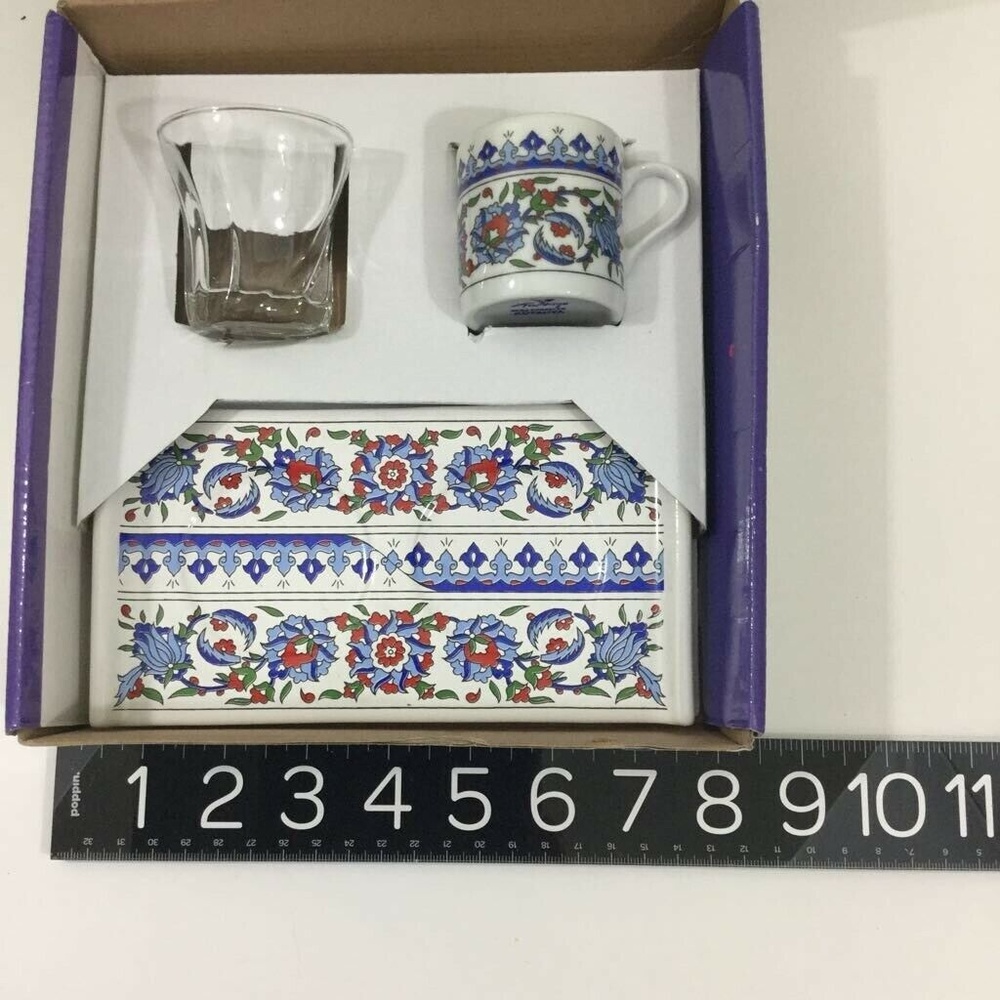 Kutahya Turkish Espresso 3pc Set White Coffee NEW